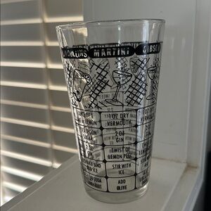 Vintage 1950s Federal Glass Co. Cocktail Shaker Glass w/Recipes